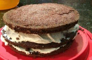chocolate cake with cream cheese frosting