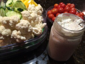 vegetable dip tomatoes and etc.