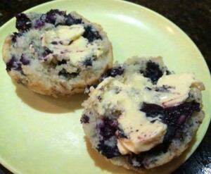 blueberry muffin with butter 2