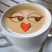old coffee heart lips