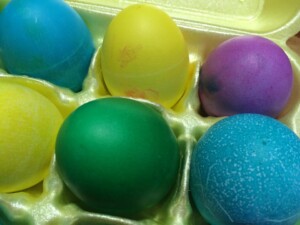 colored easter eggs